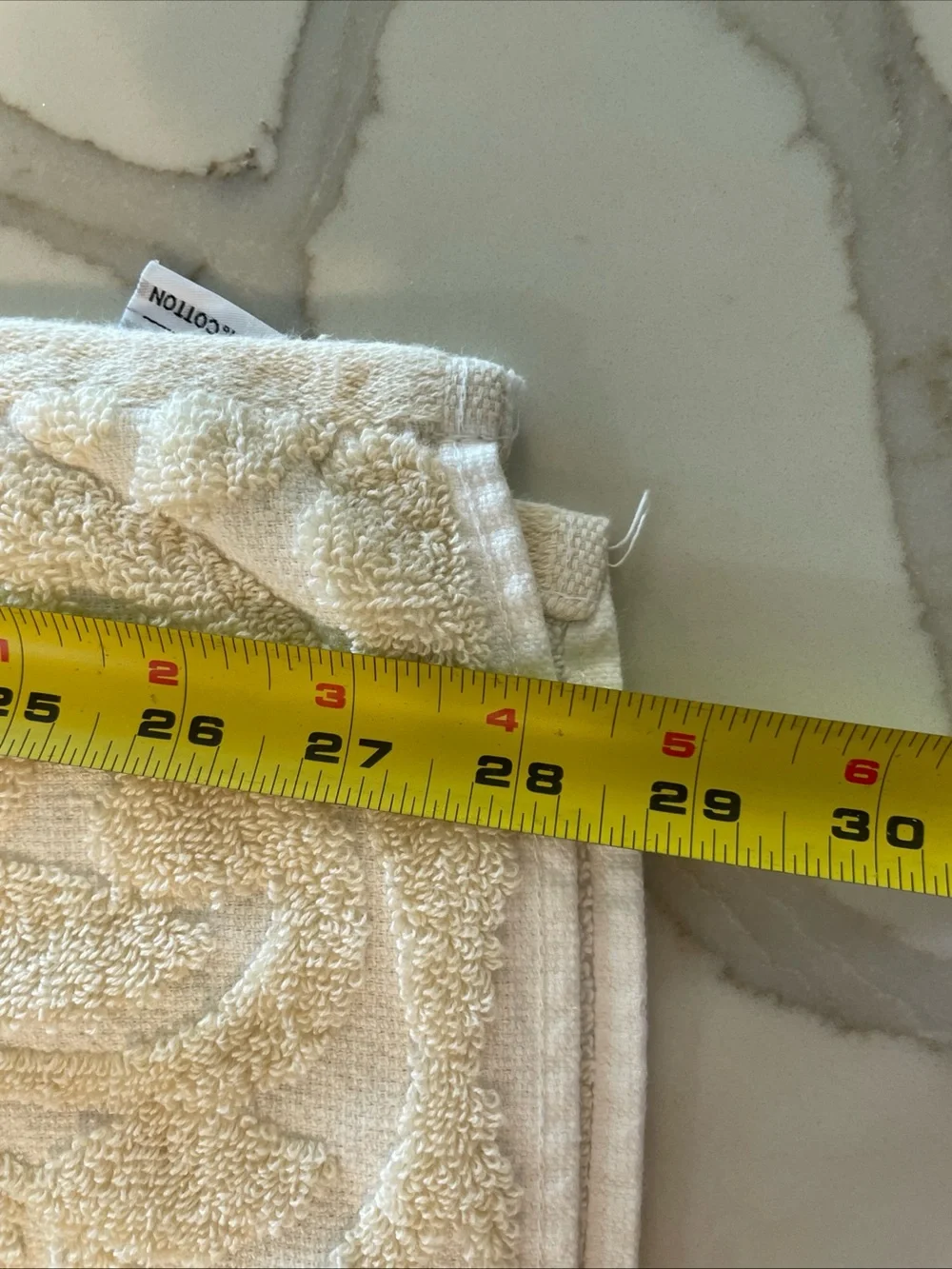 Luxury Embossed Floral Bath Towel - Cream